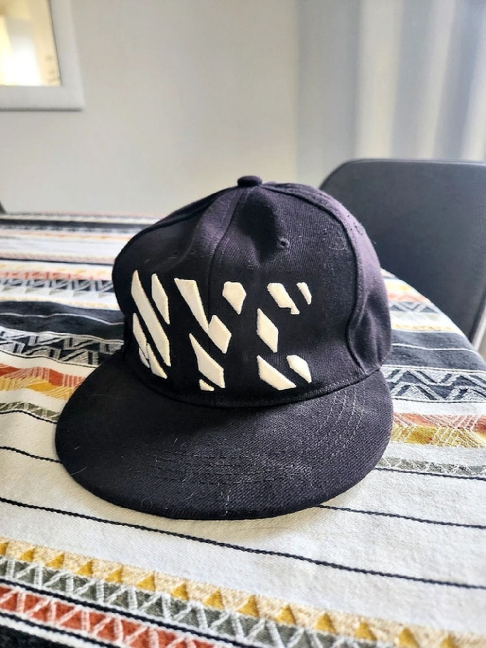 40oz NYC Block Letters Snapback Cap Black & White Snapback Cap
